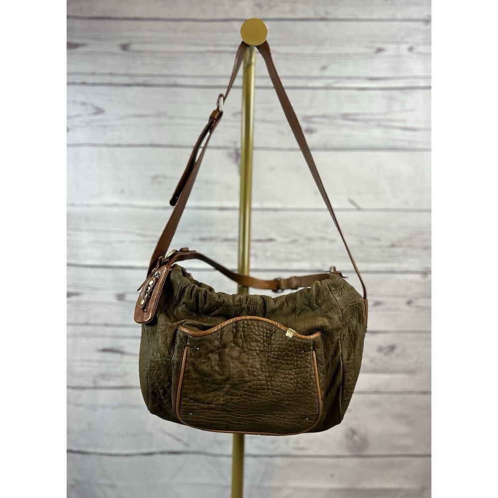 Schuler & Sons Manzanilla Hobo Bag Olive Tan Leather Slouchy Shoulder